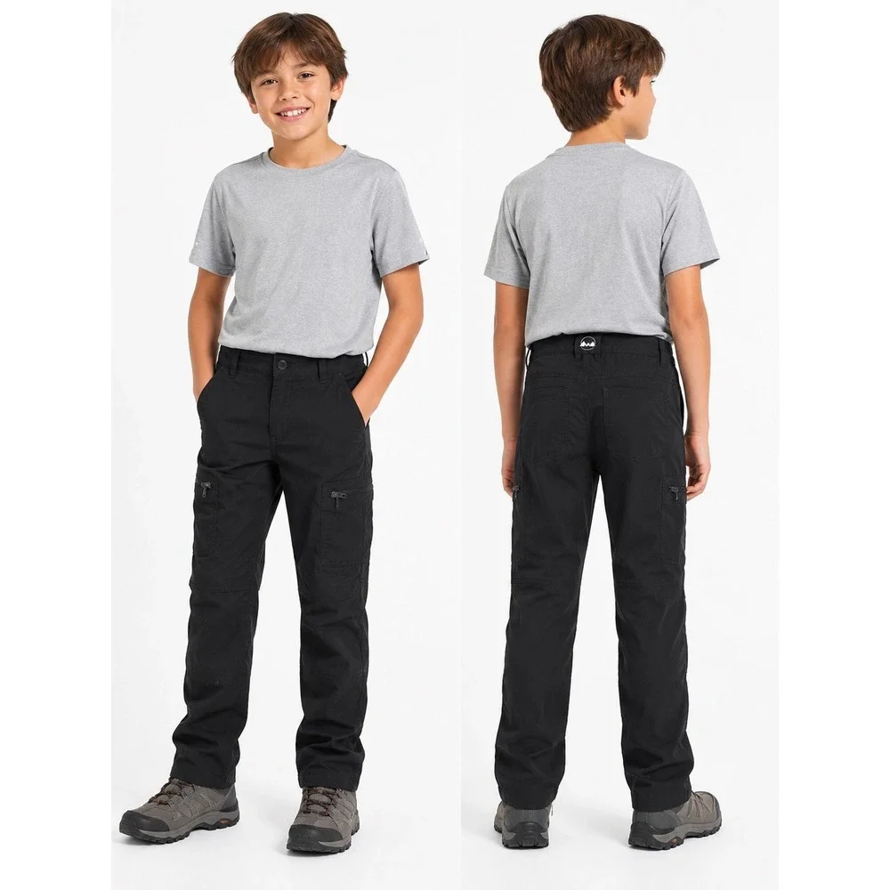 Wrangler Outdoor All Terrain Cargo Pants Boys Size 10 Regular Black Bundle of 2